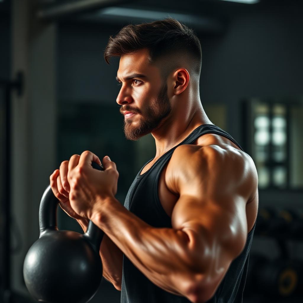 Atleta ejecutando farmer carry con kettlebells pesadas